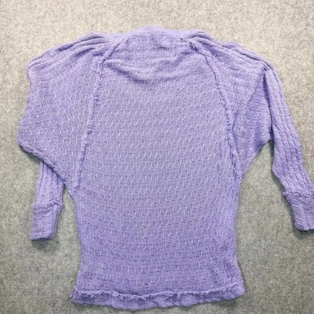 We The Free Sweater Top Womens M Purple Thien's Hacci Open Knit Boho‎ Coastal